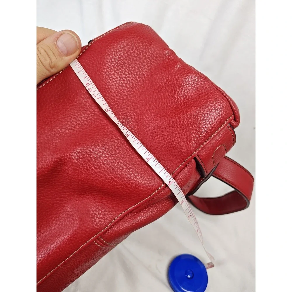 Tignanello Red Leather Perfect 10 Studded Shopper Tote Shoulder Bag NWT T98530